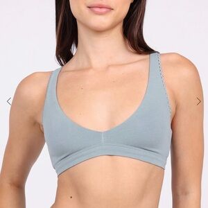 La Coochie Organic Cotton Scoop Bralette with Lace Detailing